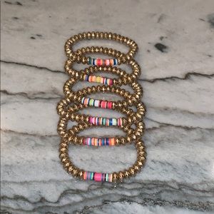 Gold bead multi bracelet set